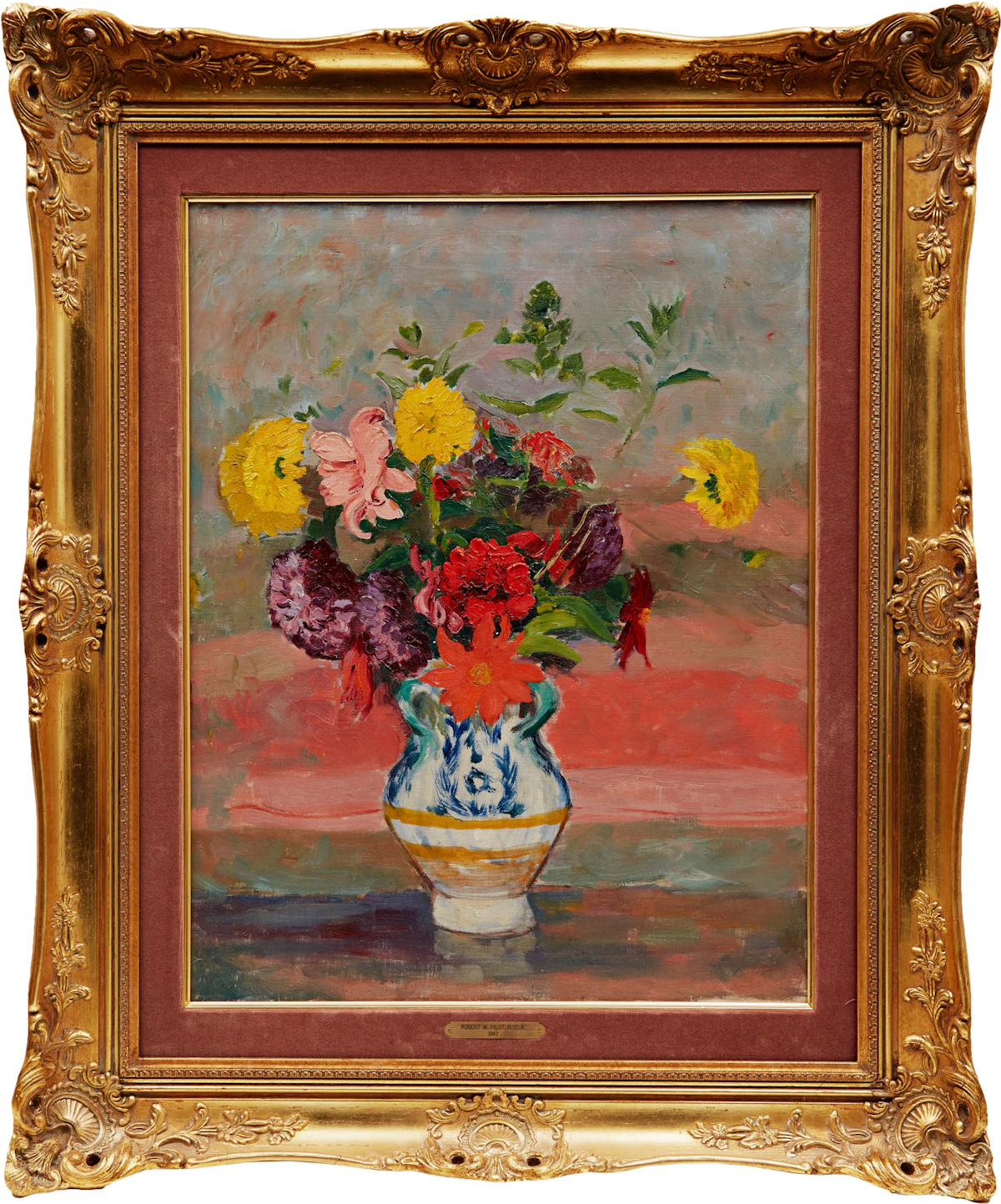 Robert Wakeham Pilot, Bouquet de fleurs, oil on canvas