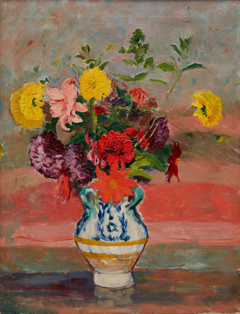 Robert Wakeham Pilot, Bouquet de fleurs, oil on canvas - view 2