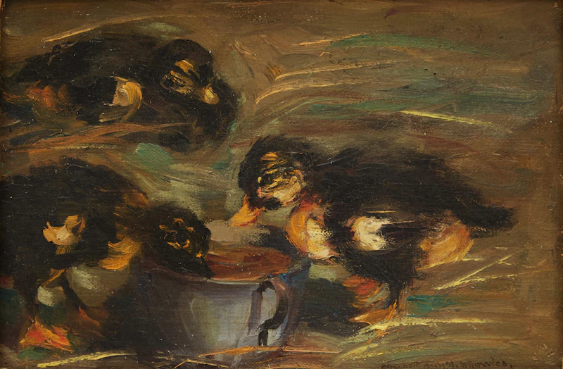 Elizabeth Annie McGillivray Knowles, Ducklings, oil on canvas laid down on board - view 2