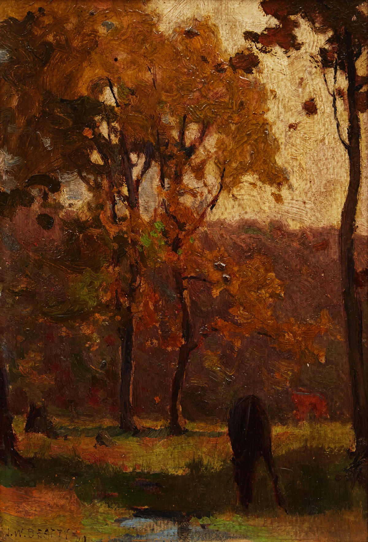 John William Beatty, Near Hamilton Golf Club, oil on board, 1909