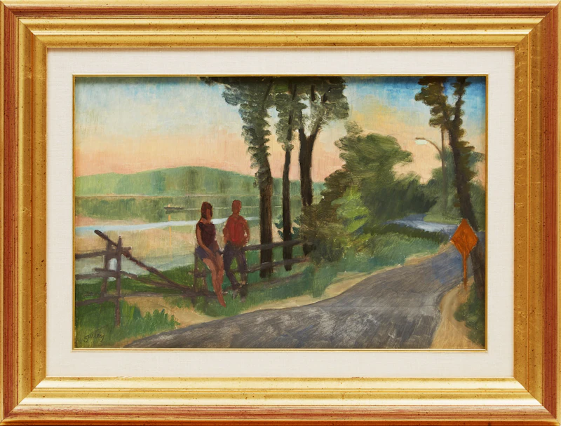 Philip Henry Howard Surrey, Route 7 at Pierrefonds, oil on masonite - view 2