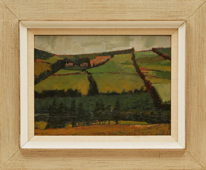 Alan Caswell Collier, Rolling Farmland, Rich and Somber, Brackley, P.E.I., oil on board - view 2