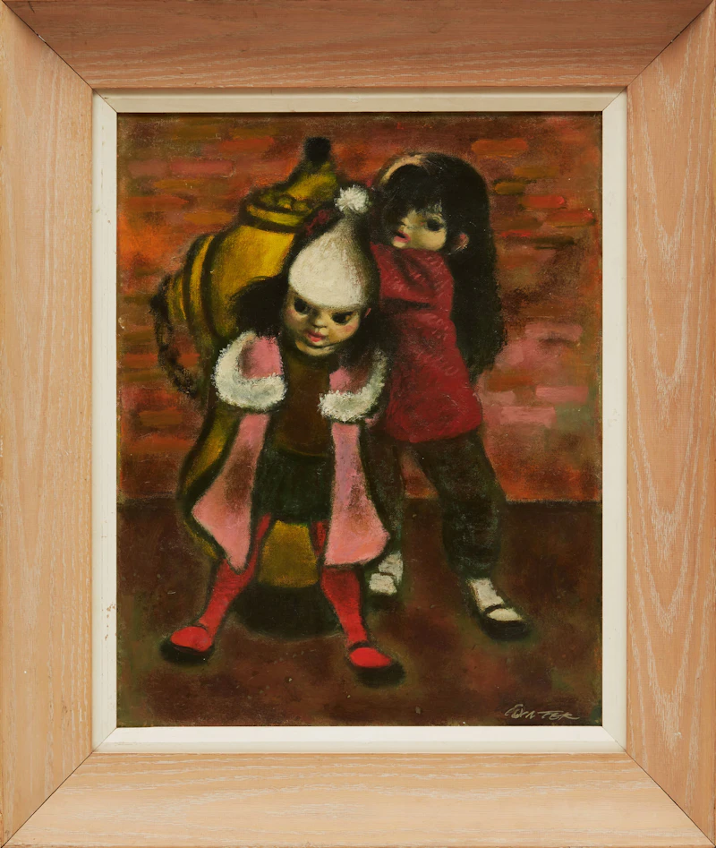 William Arthur Winter, City Kids, oil on canvas board - view 2