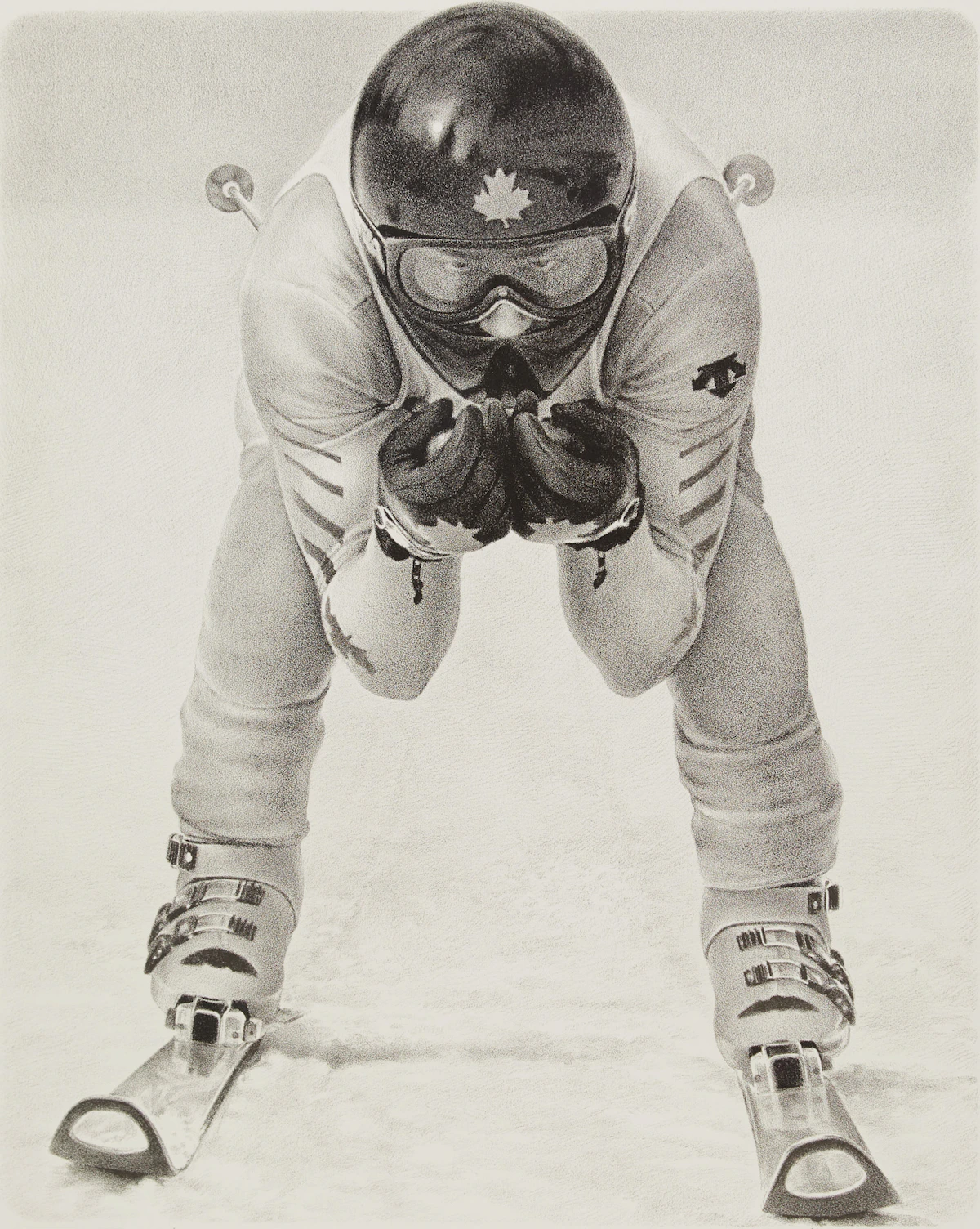 Kenneth Danby, The Downhill Racer, lithograph, 1983