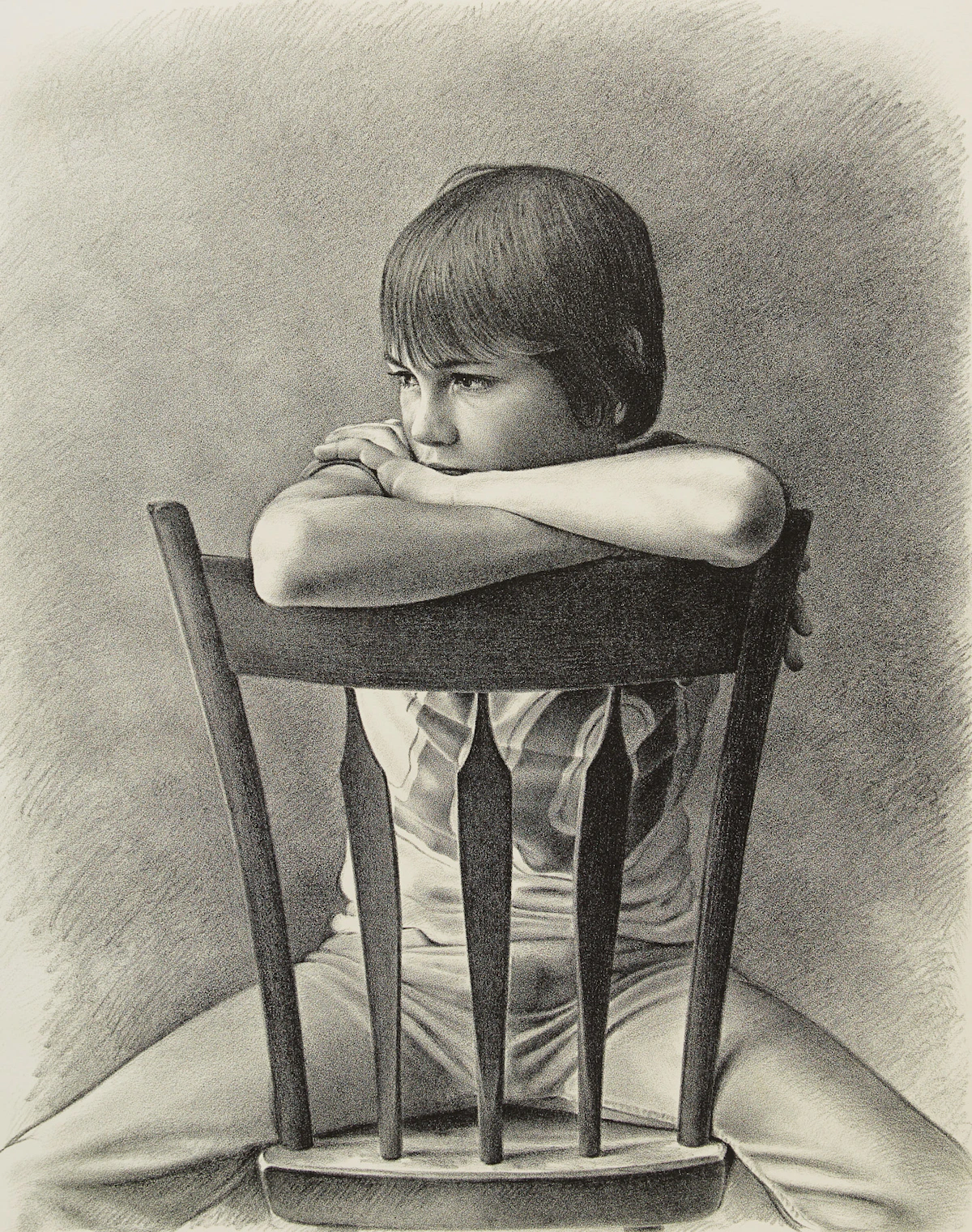 Kenneth Danby, Boy on a Chair (Robert), lithograph, 1975