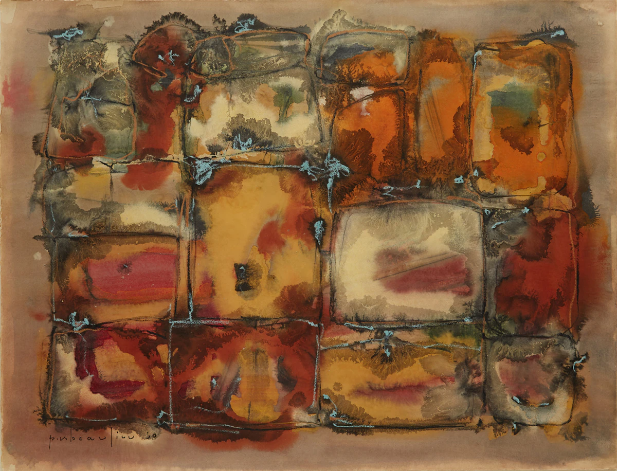 Paul-Vanier Beaulieu, Abstraction, mixed media on paper