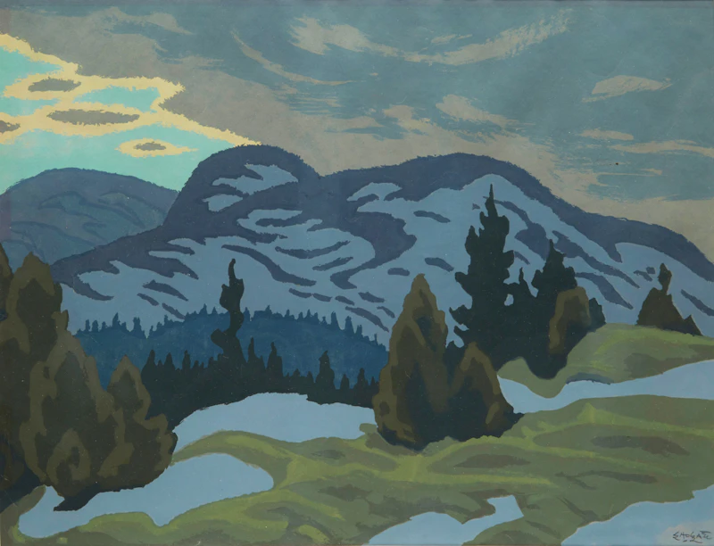 Edwin Headley Holgate, Snow Clouds, colour silkscreen - view 2