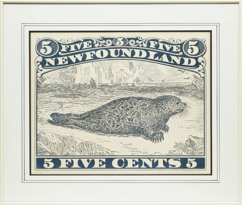 Christopher Pratt, Blue Seal (Newfoundland Five Cents), screenprint, 1960 - view 2