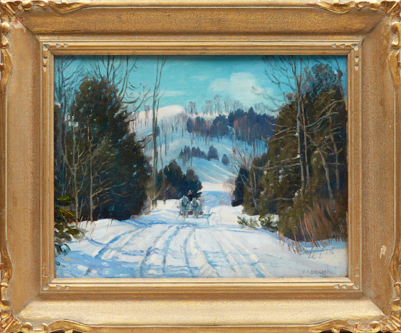Frederick Henry Brigden, Back Road in Winter, oil on canvas board - view 2