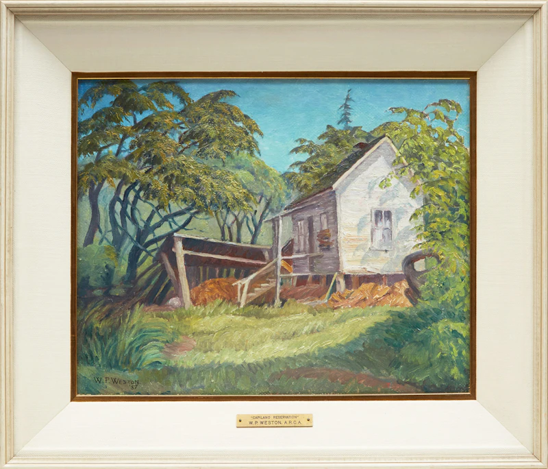 William Percival Weston, Capilano Reservation, oil on board, 1957 - view 2