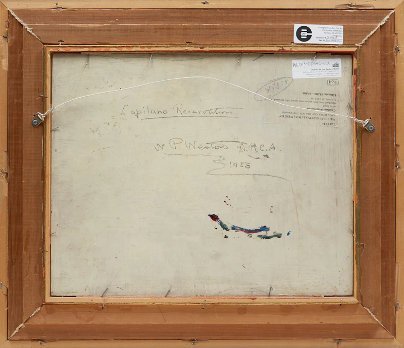 William Percival Weston, Capilano Reservation, oil on board, 1957 - view 3