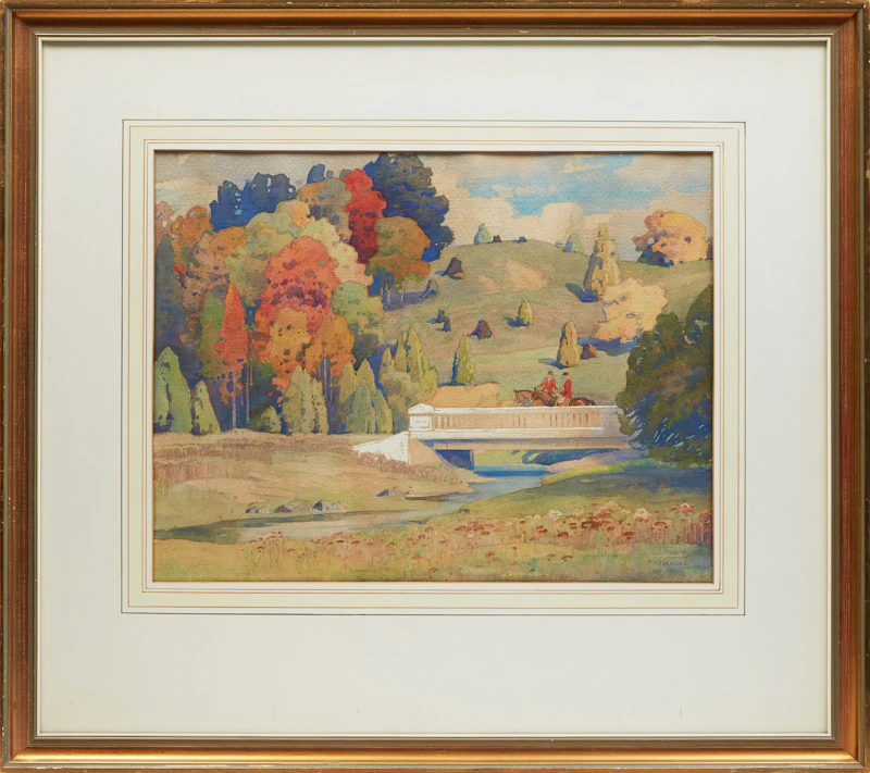Frederick Henry Brigden, Autumn on the Hill, watercolour - view 2