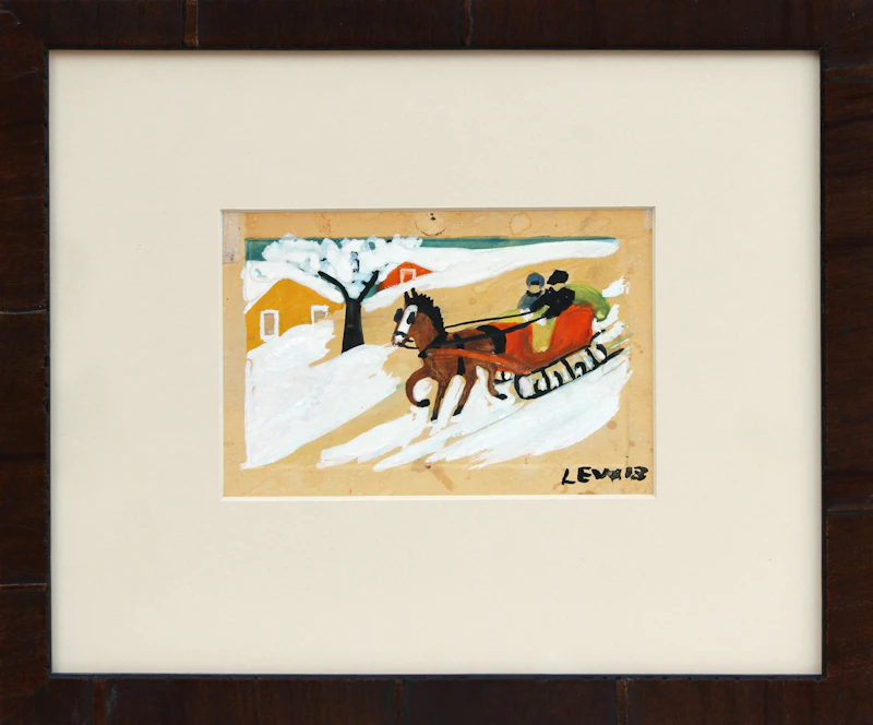 Maud Lewis, Sleigh Ride, watercolour and gouache on paper - view 2