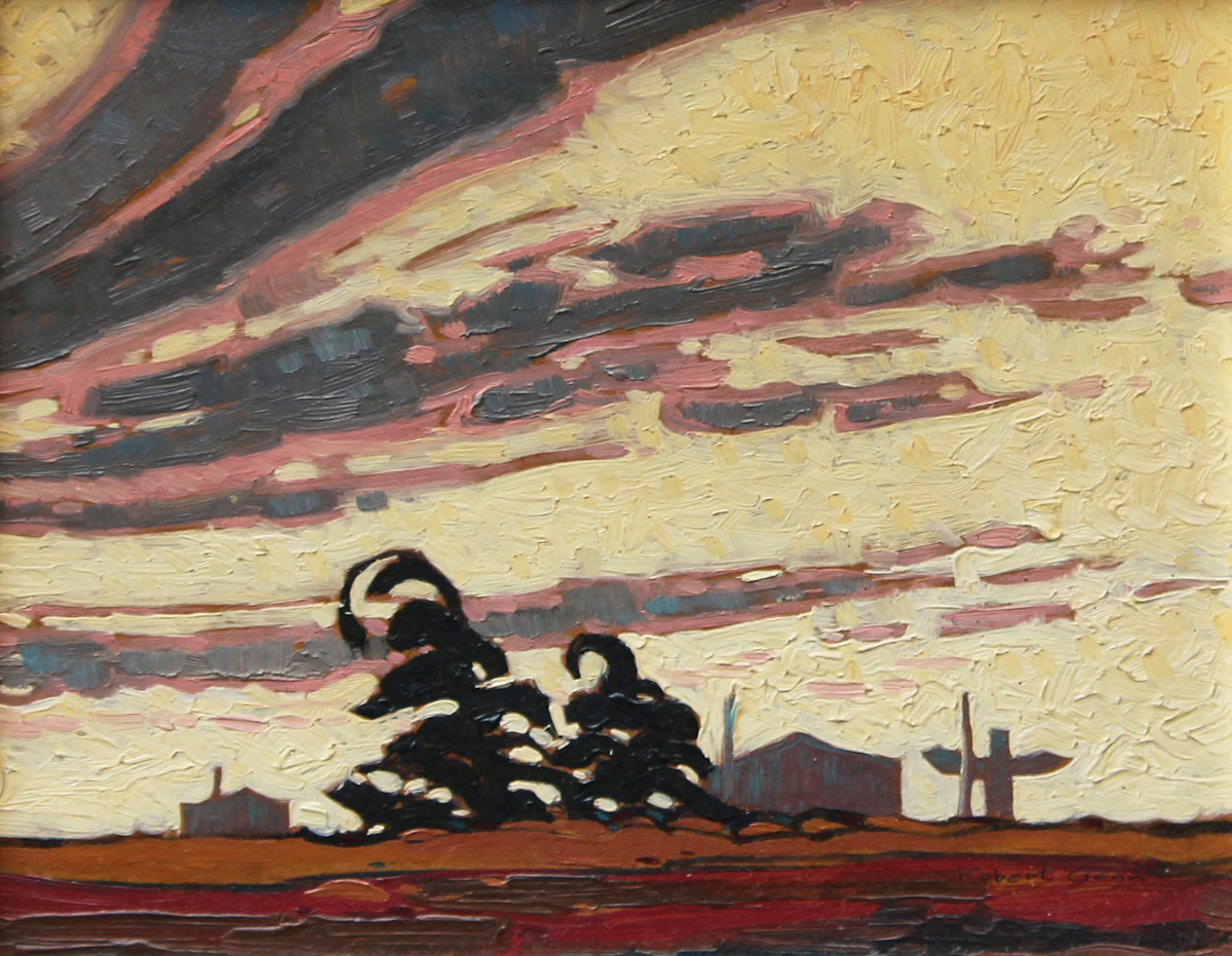 Robert Genn, Coast Sunset, oil on board
