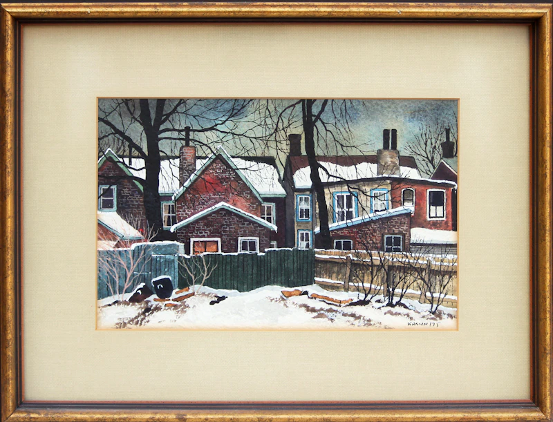 John Kasyn, Winter Clouds over Baldwin Street, watercolour, 1975 - view 2