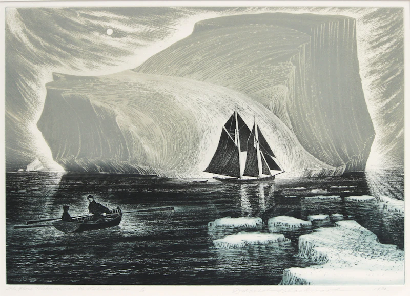 David Lloyd Blackwood, The Flora Nickerson in the Labrador Sea, colour etching and aquatint, 1982 - view 2