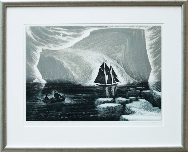 David Lloyd Blackwood, The Flora Nickerson in the Labrador Sea, colour etching and aquatint, 1982 - view 3