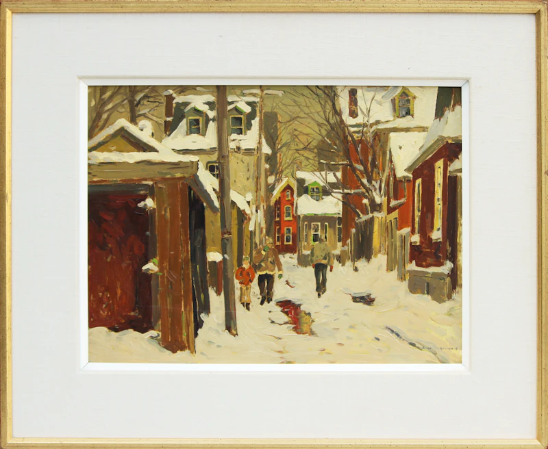 Arto Yuzbasiyan, Lane in Cabbagetown, Toronto, oil on board, 1980 - view 2