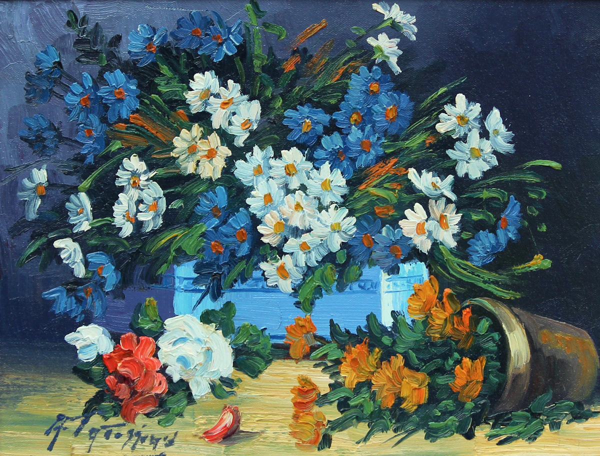 Armand Tatossian, Arrangement of Flowers, oil on canvas