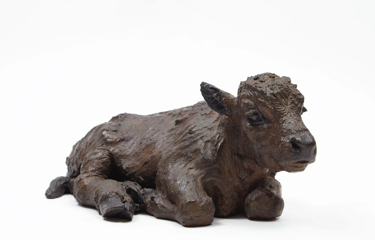 Joe Fafard, Le Veau de Brian , patinated bronze, 1987