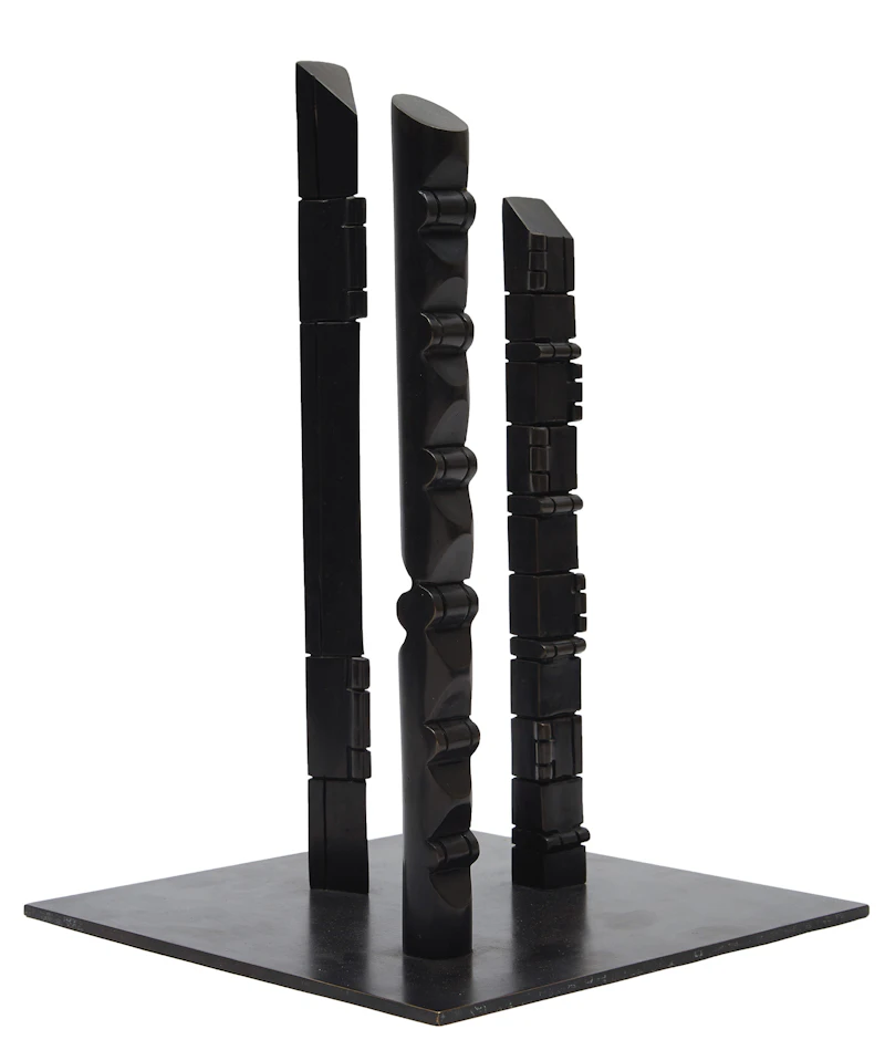 Sorel Etrog, Three Totems, bronze, 1981 - view 1