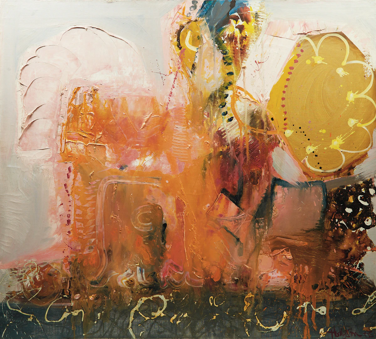 Thomas Sherlock Hodgson, Abstraction, oil on canvas, 1963