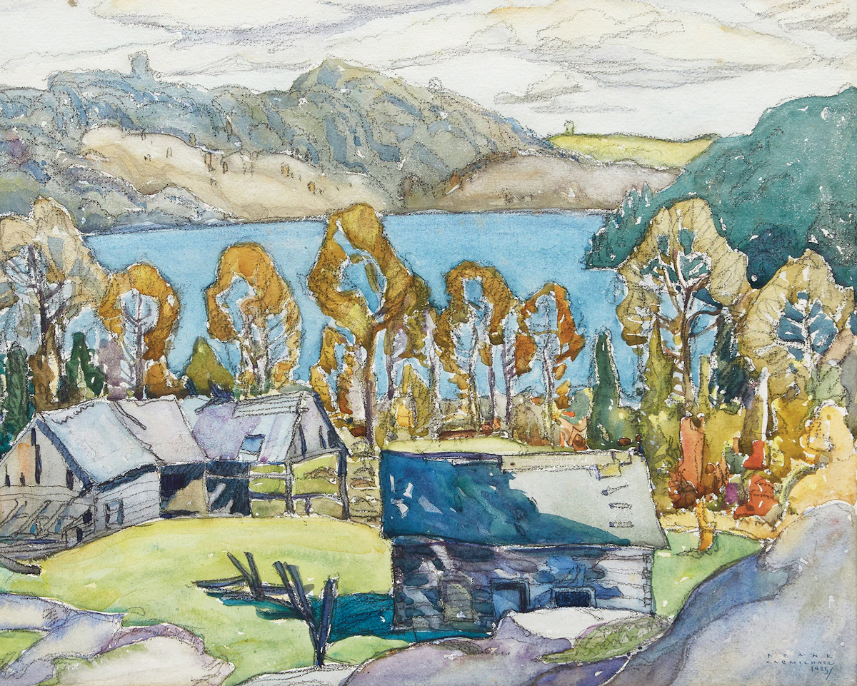Franklin Carmichael, Old Barns, Miner’s Bay, watercolour, 1925