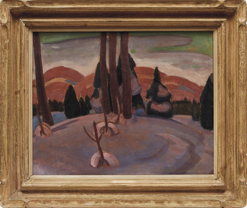 André Charles Biéler, Winter, Saint-Sauveur, oil on canvas, circa 1932 - view 2