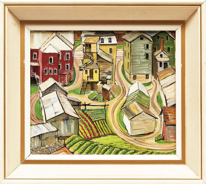 Doris Jean McCarthy, Murray Bay from Above, 1947, oil on split panel - view 2