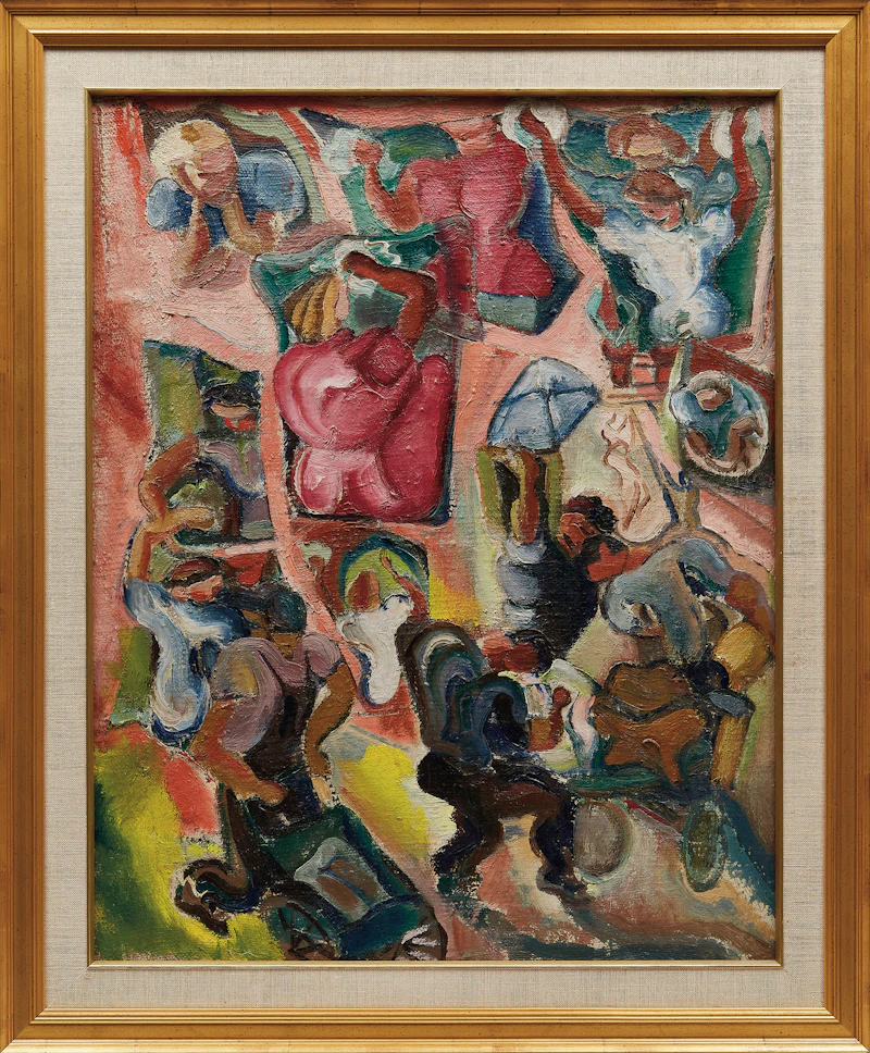 Pegi Nicol MacLeod, Building, Street Scene, New York, oil on canvas, circa 1940 - view 2