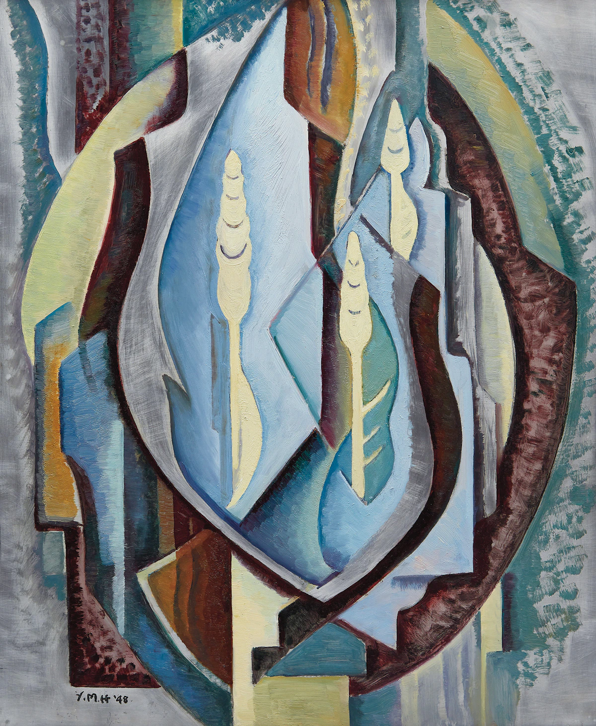 Yvonne McKague Housser, Untitled, oil on aluminum, 1948