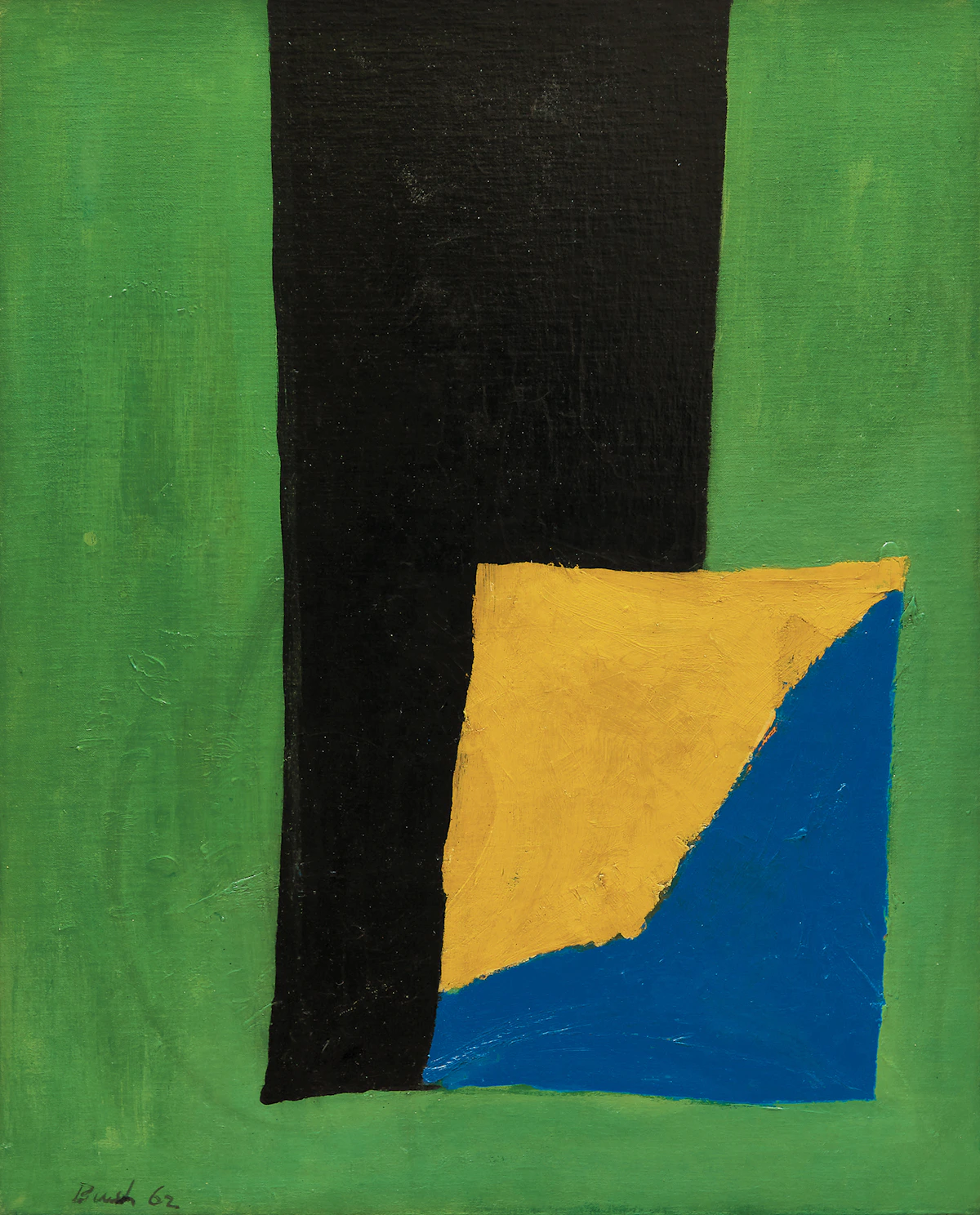 Jack Hamilton Bush, Ochre Blue Square, oil on canvas, 1962
