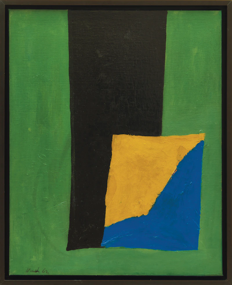 Jack Hamilton Bush, Ochre Blue Square, oil on canvas, 1962 - view 2