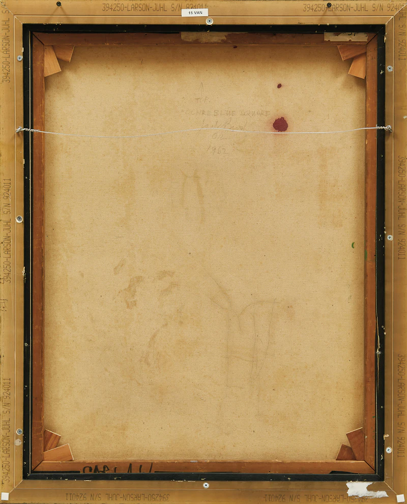 Jack Hamilton Bush, Ochre Blue Square, oil on canvas, 1962 - view 3