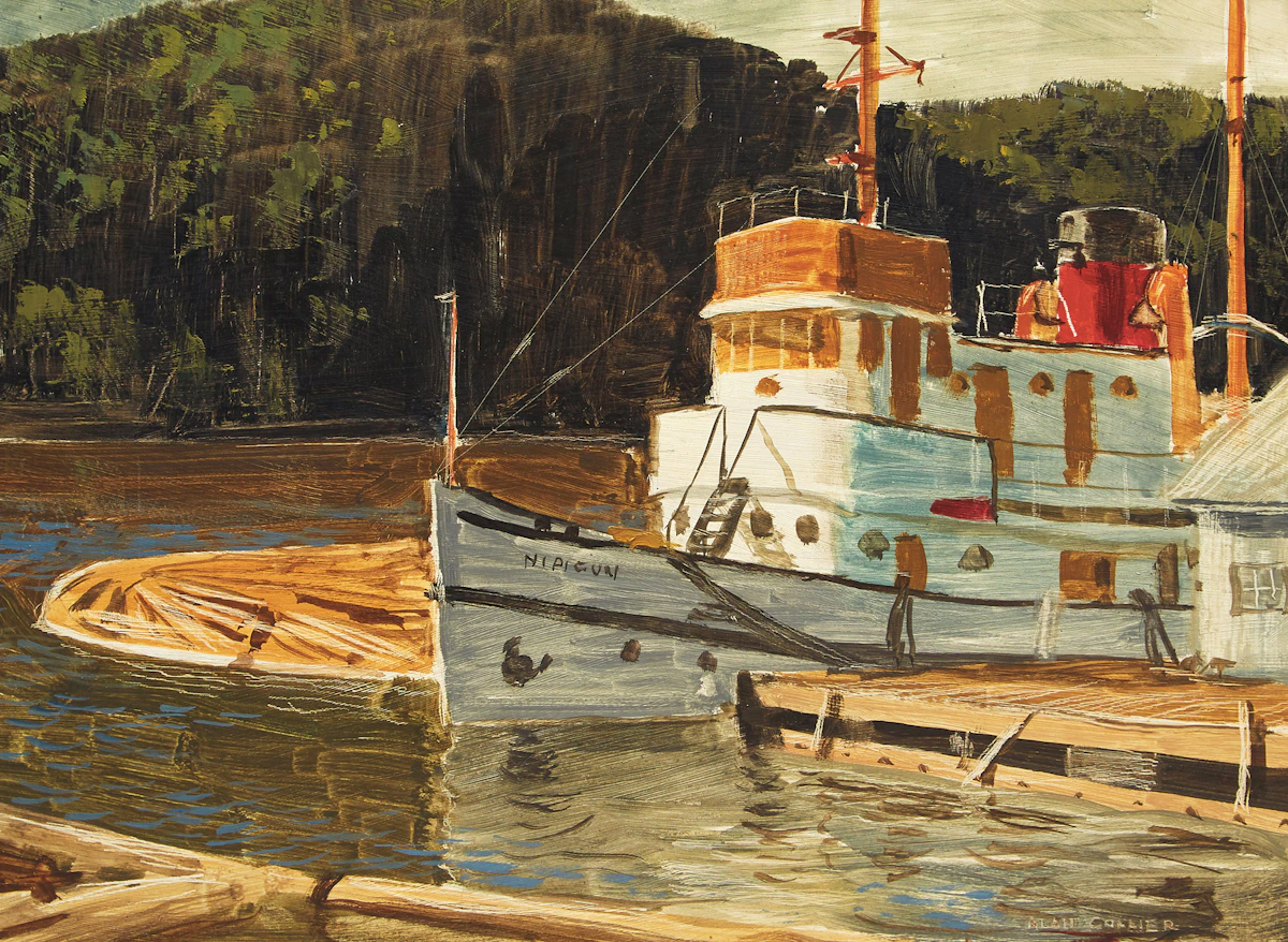 Alan Caswell Collier, Tug “Nipigon”, Abitibi Marine Base, oil on board