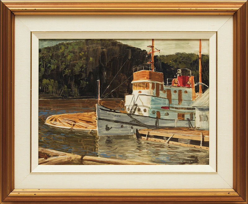 Alan Caswell Collier, Tug “Nipigon”, Abitibi Marine Base, oil on board - view 2