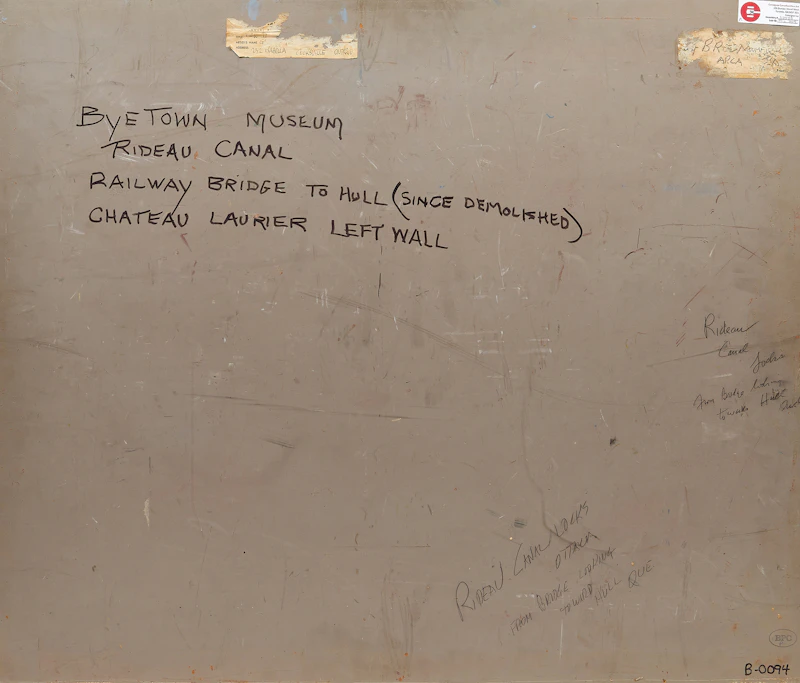 Adolphus George Broomfield, Rideau Canal Locks, Ottawa, oil on canvas board, circa 1950 - view 2
