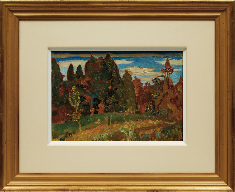 Frederick Horsman Varley, Spring Meadow, Don Valley, oil on canvas - view 2