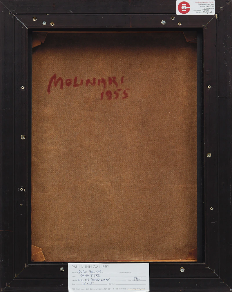 Guido Molinari, Untitled, oil on linen, 1955 - view 3