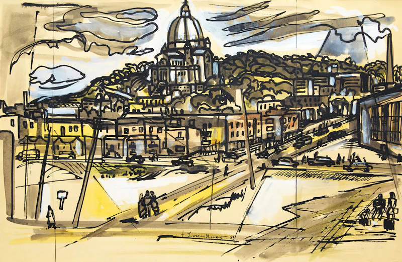 Fritz Brandtner, View of the Oratory, Montreal