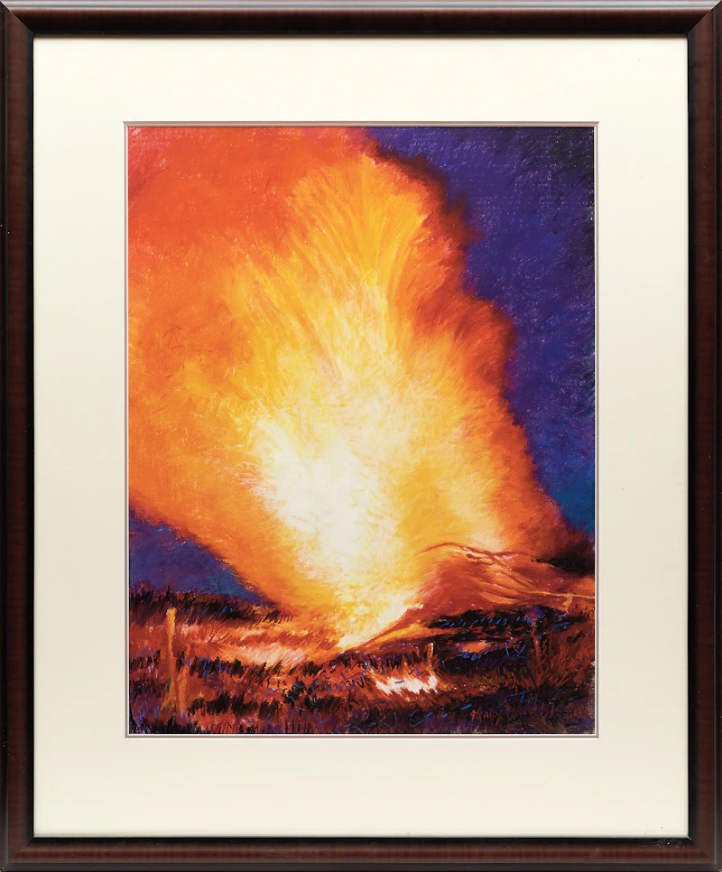 Mary Pratt, Bonfire, mixed media on paper, 1997 - view 2