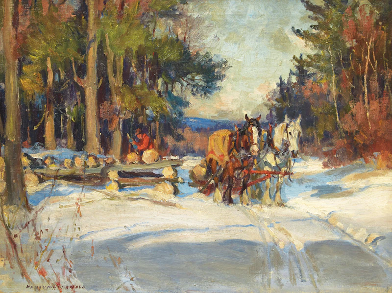 Manly Edward MacDonald, Loading the Sleigh, Winter, oil on canvas - view 1