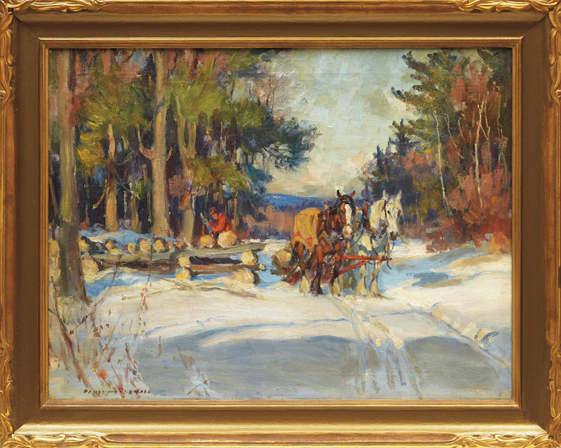 Manly Edward MacDonald, Loading the Sleigh, Winter, oil on canvas - view 2