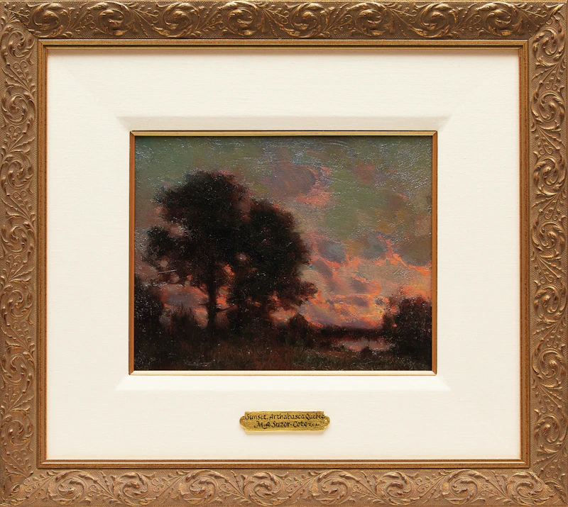 Marc-Aurèle de Foy Suzor-Coté, Sunset, oil on board - view 2