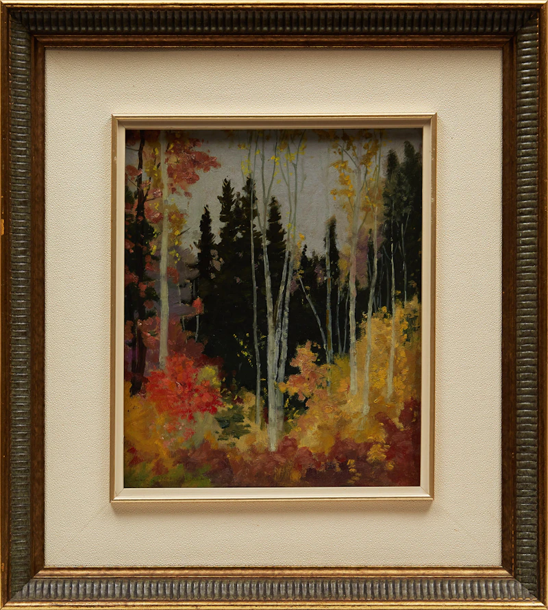 George Agnew Reid, Autumn Contrast, oil on board, 1935 - view 2