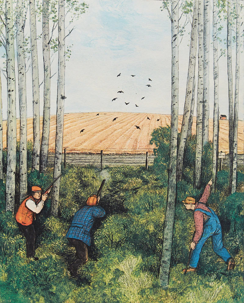 William Kurelek, Hunting, colour photolithograph - view 2