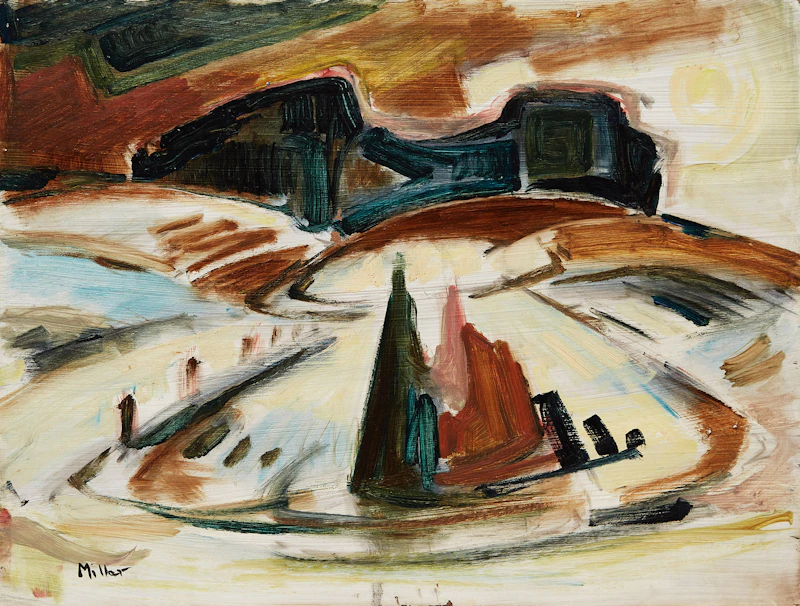 Alexander Samuel Millar, Cedar Forms; Landscape; Abstract Landscape in Yellow