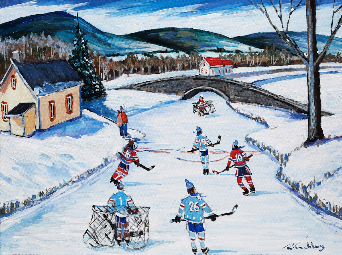 Roland Tremblay, La “game” sur le lac, oil on canvas