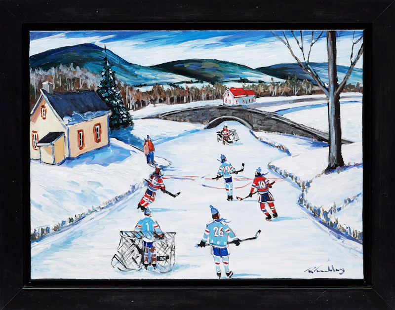 Roland Tremblay, La “game” sur le lac, oil on canvas - view 2