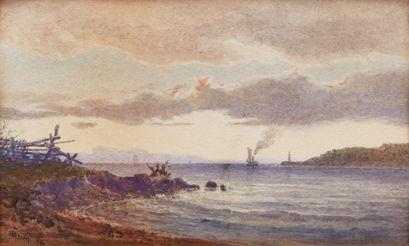 Lucius Richard O'Brien, Steamer on the St. Lawrence, watercolour, 1878 - view 2